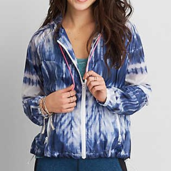 American Eagle Outfitters Jackets & Blazers - ☀️SALE American Eagle Tie Dye Blue Windbreaker